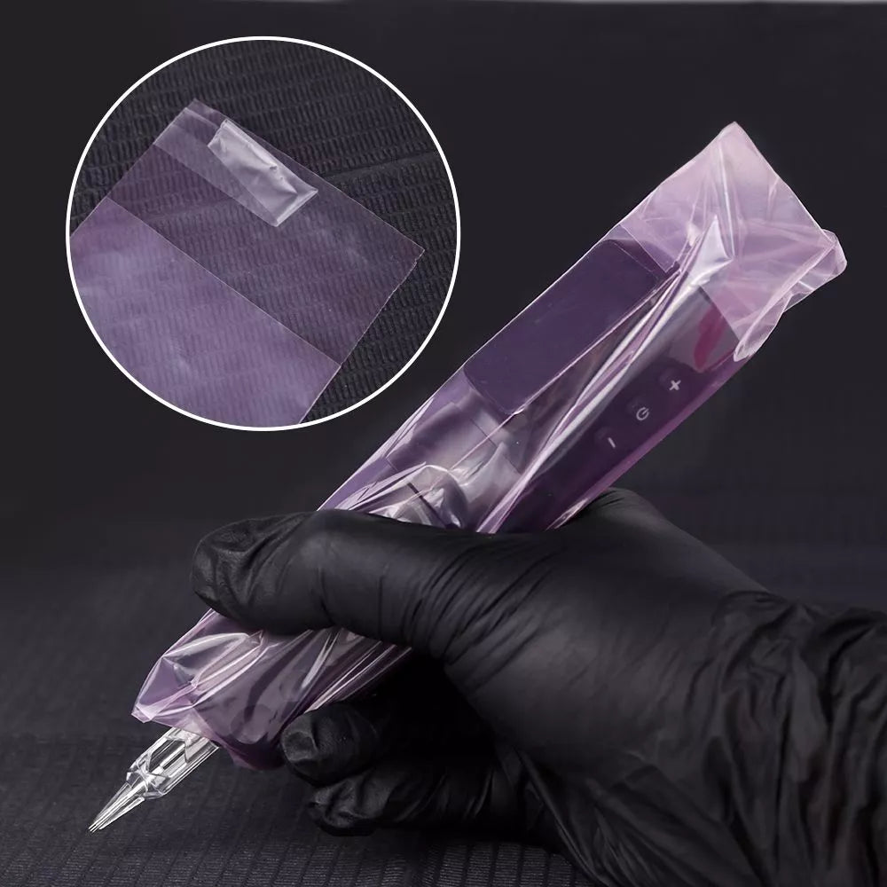 Pen barrier covers for tattoo machine hygiene setups with seal