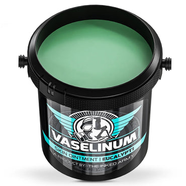 Eucalyptus vaseline jar with lid open showing thick consistency