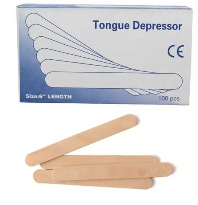 Tongue Depressors Pack of 100, Wooden Sticks for Tattoo Studios Closeup