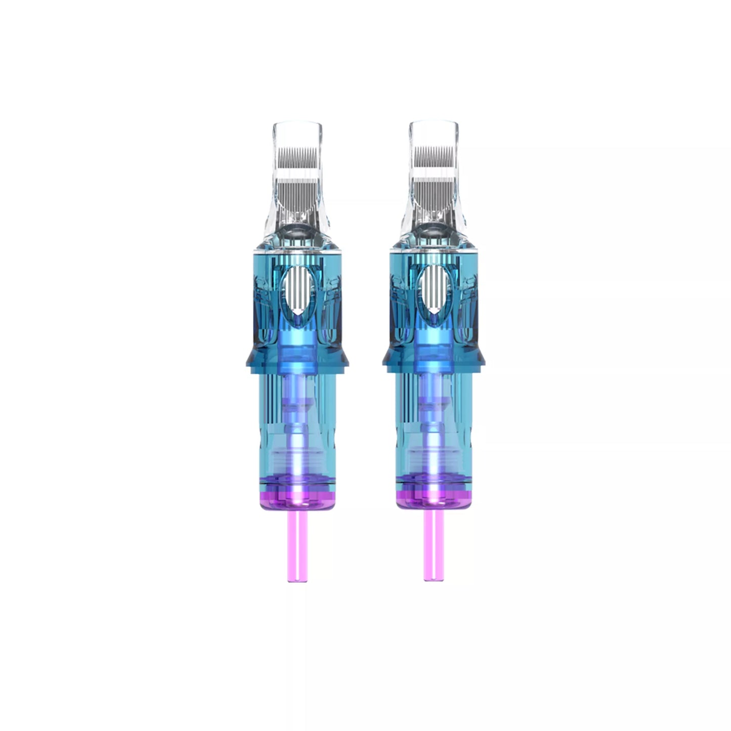 Apex tattoo needles close up in a white background