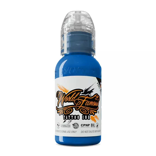 World Famous Tattoo Ink Wave blue shade for traditional tattoo work